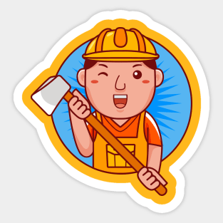 Builder Man Sticker